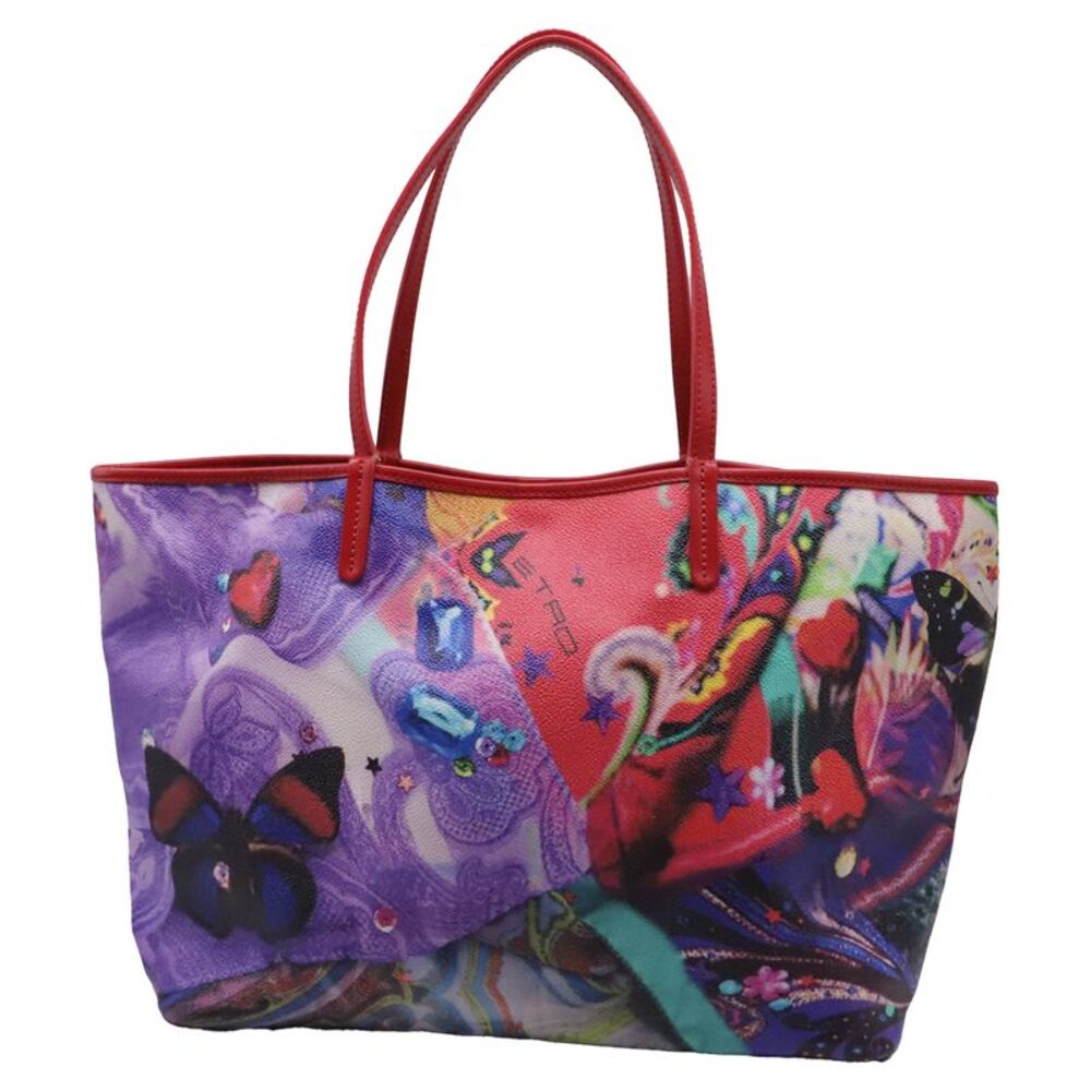Etro Butterfly-Print Tote Bag in Multicolor Coated Canvas